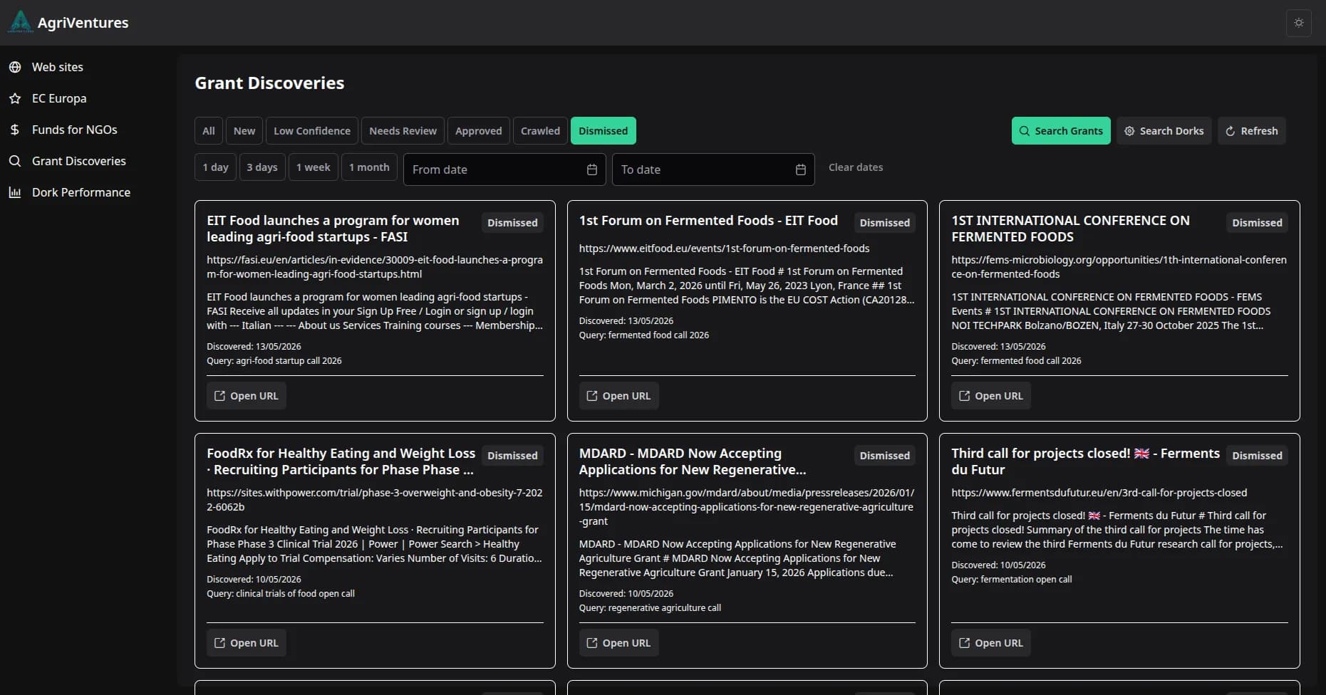 Internal review interface