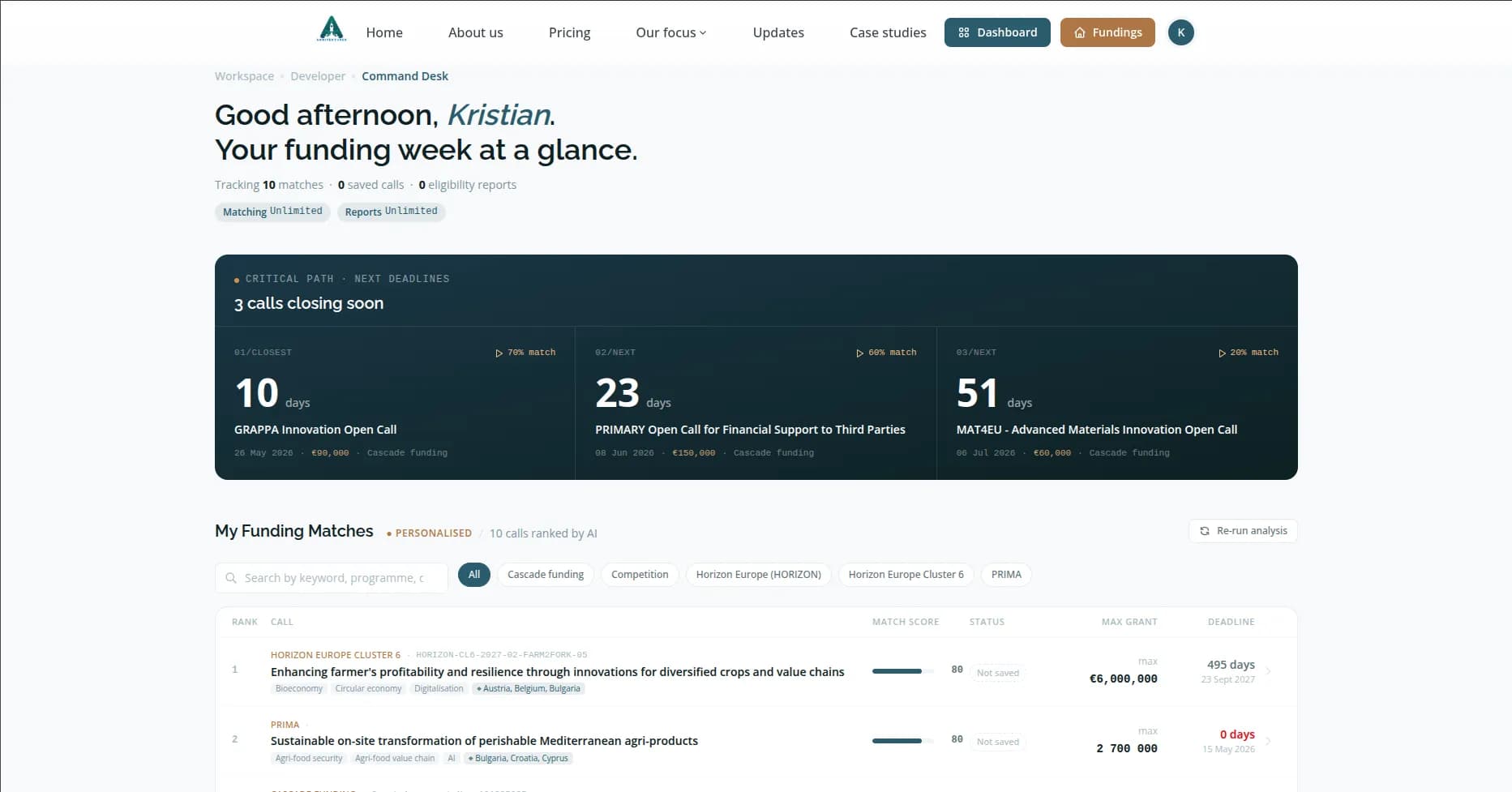 Agriventures public homepage