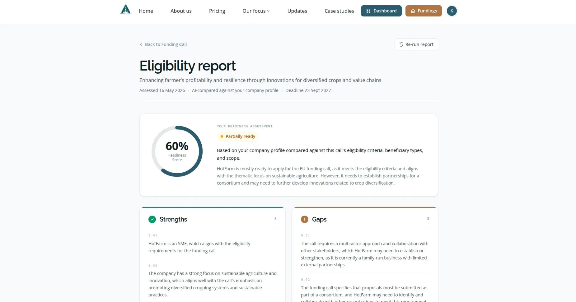 Business profile setup